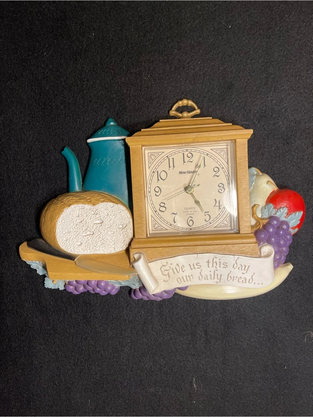 Vtg retro wall clock kitchen clock working